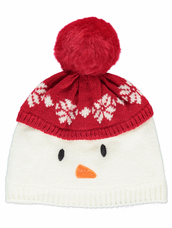 My Final Winter Warmer Is This Cute Little Snowman - Unisex Baby Christmas Snowman Bobble Winter Hat - White (1008x750)