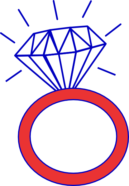 Ring Clipart Outline - Diamond Ring Clipart (414x594)