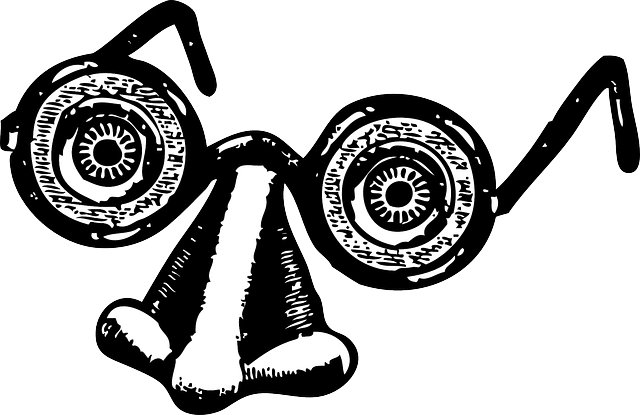 Eyes, Outline, Face, Cartoon, Automatic, Glasses - Nose Clip Art (640x415)