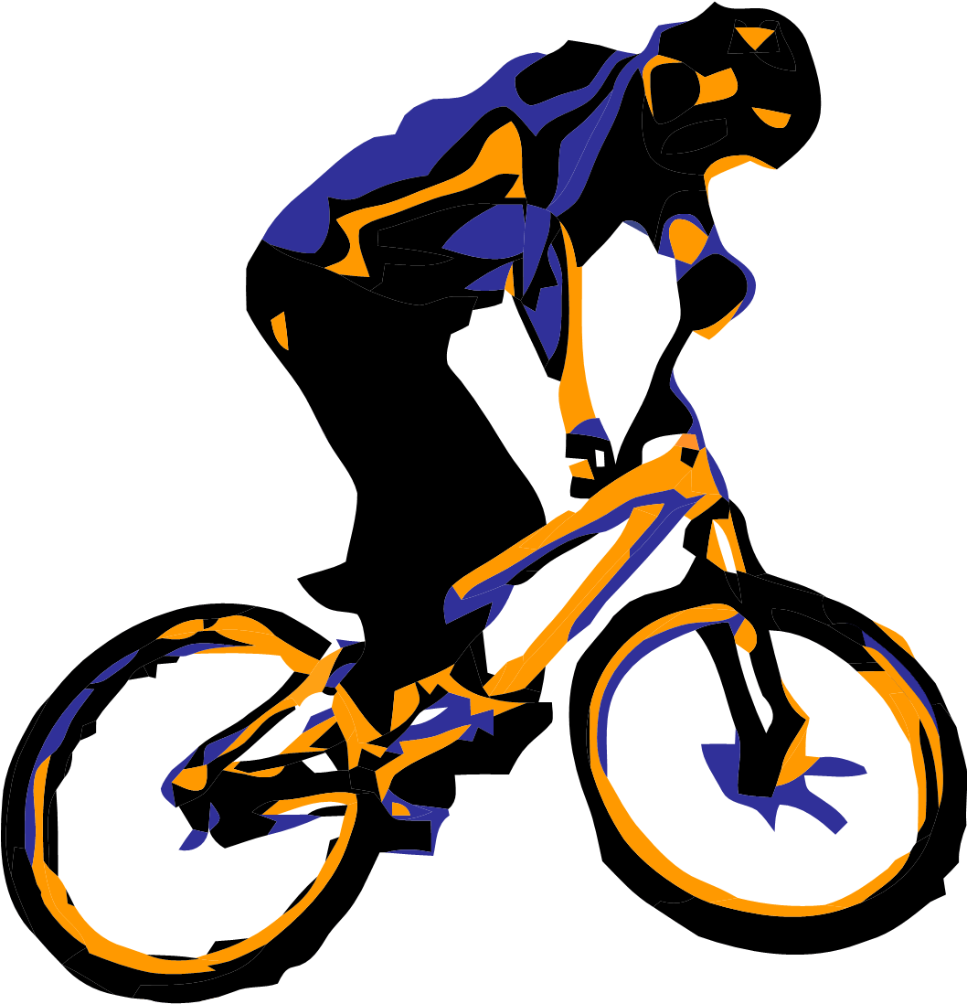 Mountain Bike Clipart - Mountain Biker Transparent Background (1057x1185)