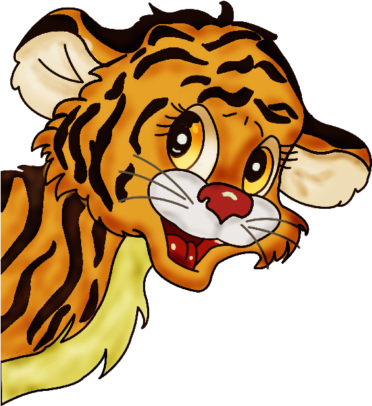 Tiger Cub Clip Art - Tiger Cub Cartoon Png (600x600)
