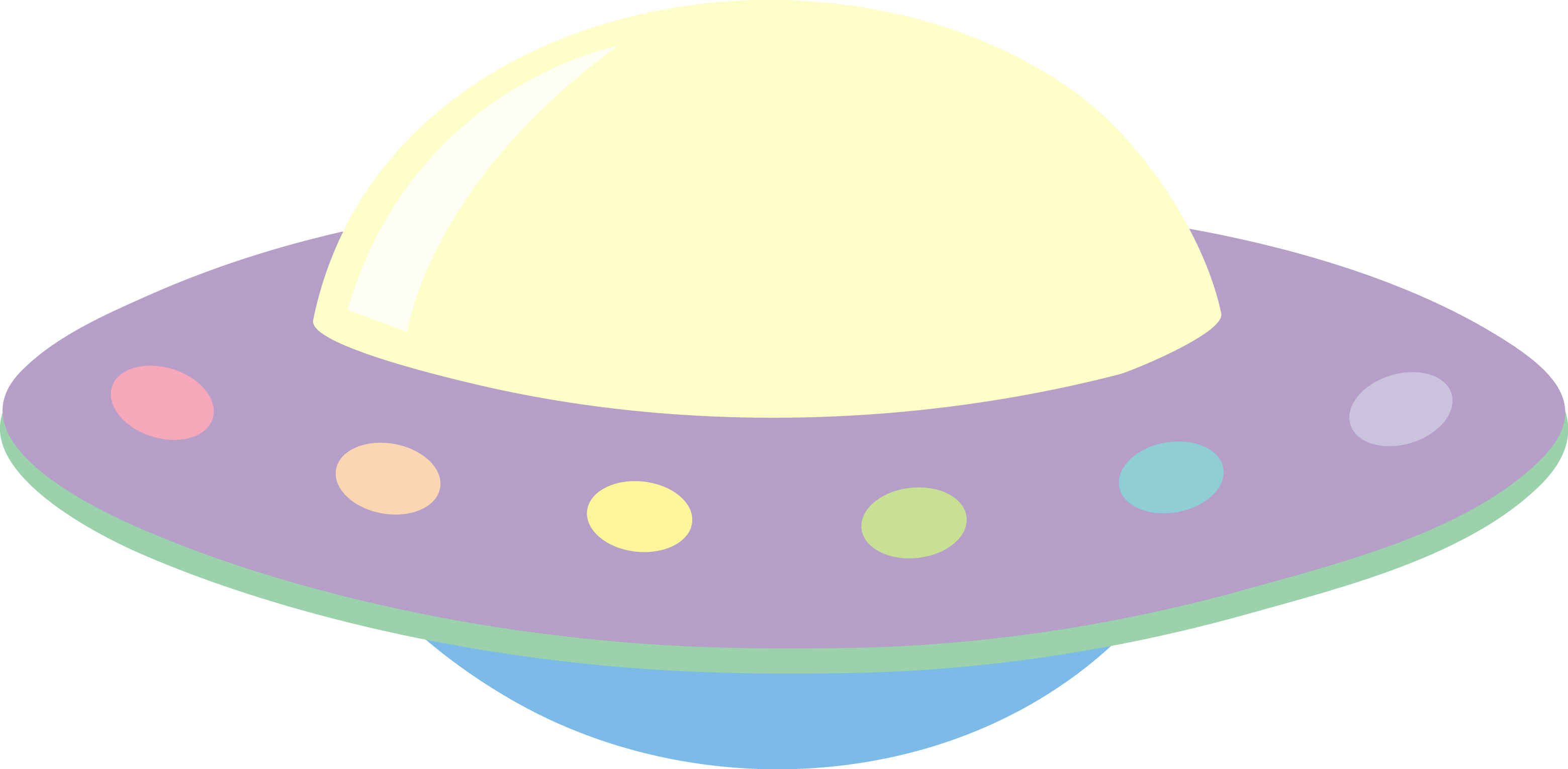 Pastel Clipart For Bedrooms - Space Ship Clip Art (3119x1530)