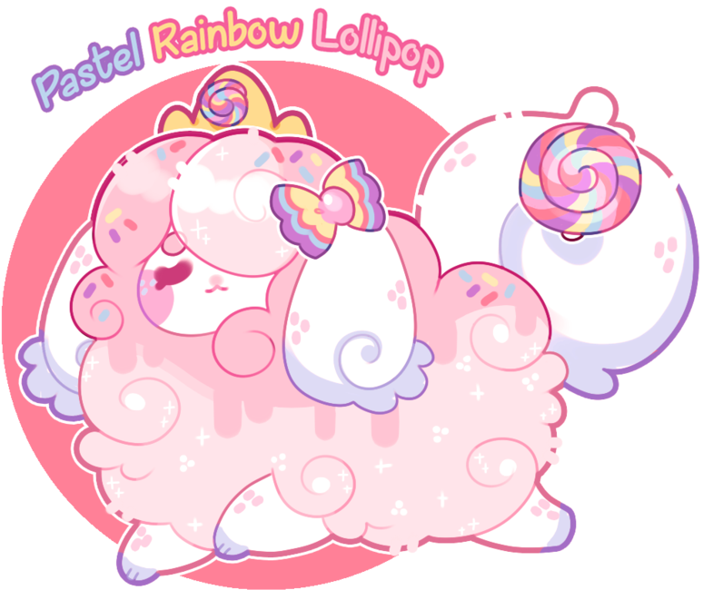 Pastel Rainbow Lollipop By Blushbun - Pastel Rainbow Lollipop By Blushbun (800x682)