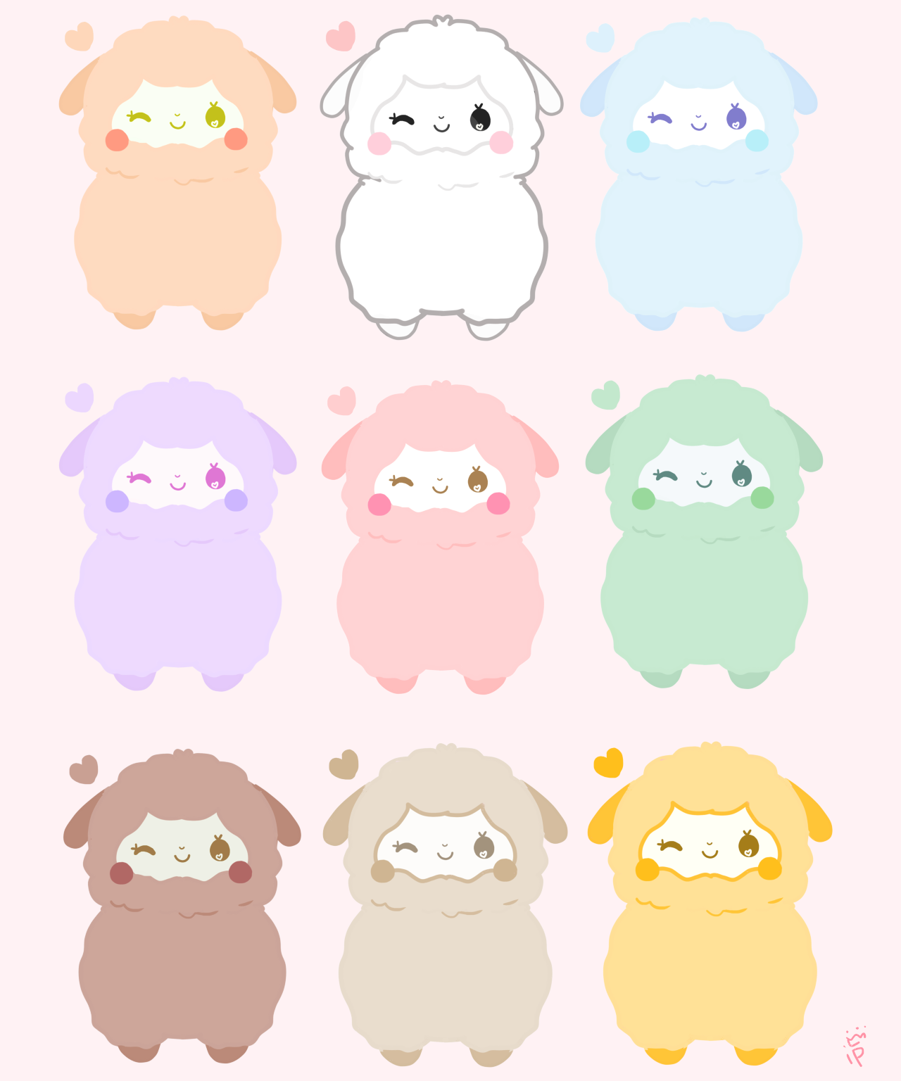 Pastel Rainbow Alpaca Stickers Are Available Now On - Kawaii Alpaca (1280x1536)