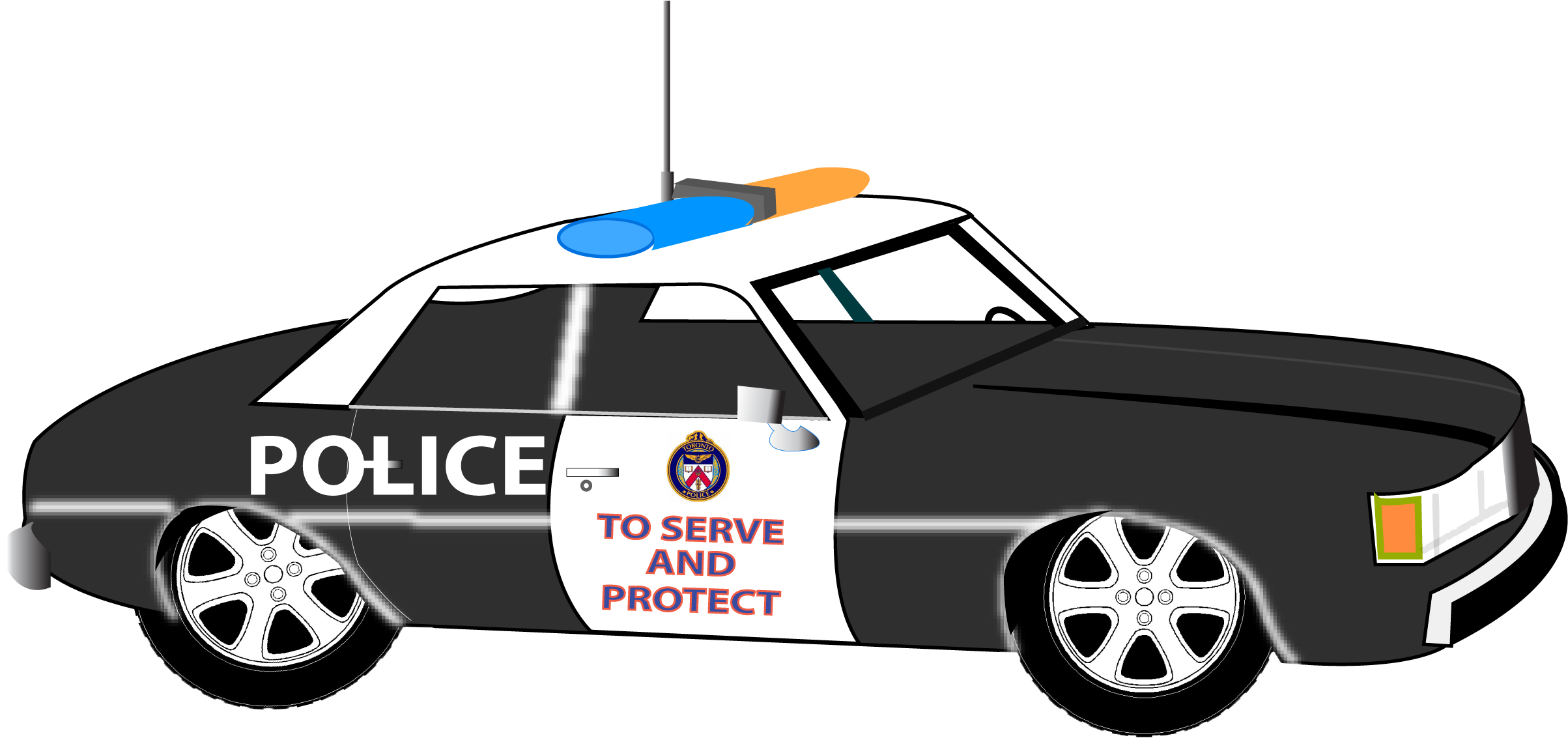 Vehicle Clipart Police Officer - Police Car Clip Art (2723x1215)