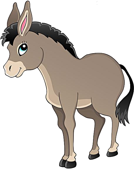 Donkey Mule Royalty Free Clip Art - Cute Donkey Cartoon (489x600)