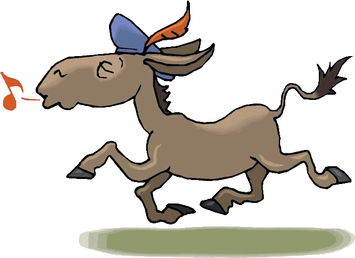 Cartoon Mule Clipart - Softly Sings The Donkey (720x513)