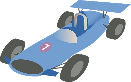 Car, Racing, Vehicle - Race Car Clipart Blue (546x340)