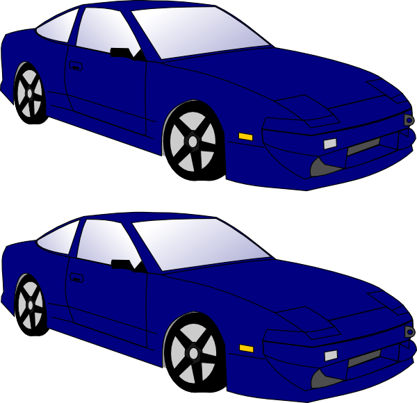 Blue Car Clipart 2 Car - Clip Art 2 Cars (600x580)