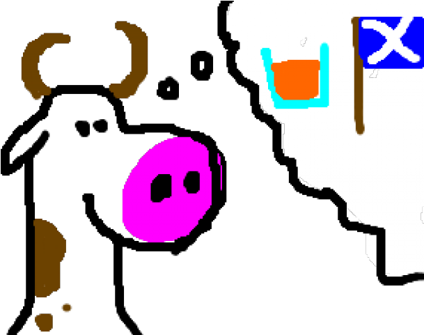 Drawn Cow Crudely - Clip Art (640x480)