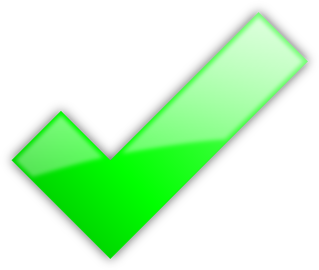 Approval, Approved, Certified, Check, Good - Big Green Check Mark (640x542)