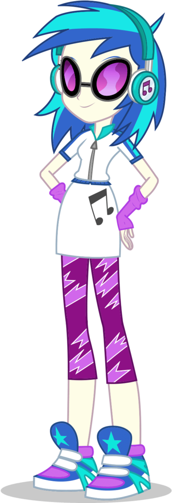 Clothes, Dj Pon-3, Equestria Girls, Fingerless Gloves, - Scratching (682x1024)