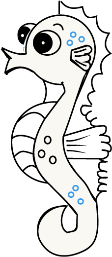 Drawn Seahorse Line Drawing - Easy To Draw Seahorse (678x600)