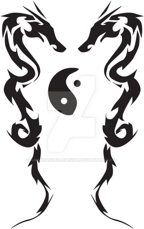 Tribal Love And Dragon Tattoo By Amandanoelledesign - Tribal Love Tattoo (600x776)