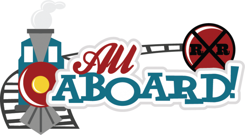 Svg Scrapbook Title Train Svg Cut File Train Svg Cuts - All Aboard Train Clipart (800x443)