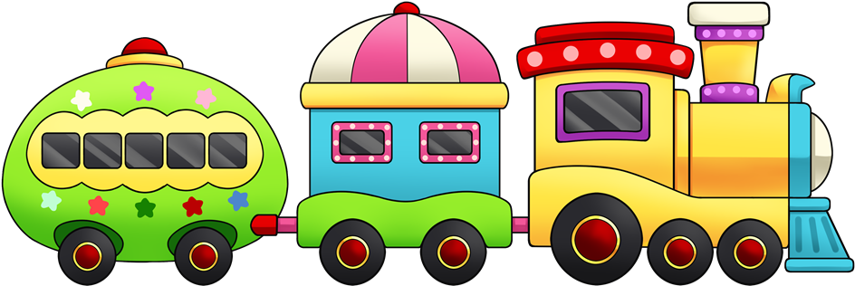 This Cute And Lovely Colorful Cartoon Train Clip Art - Clip Art (1000x457)