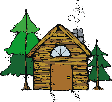 Camp Clipart Mountain Cabin - Camp Cabin Clip Art (367x335)