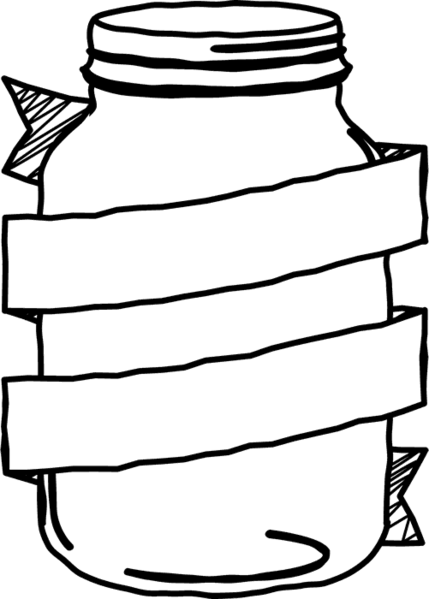 Mason Jar With Banner Stamp - Jar (429x599)