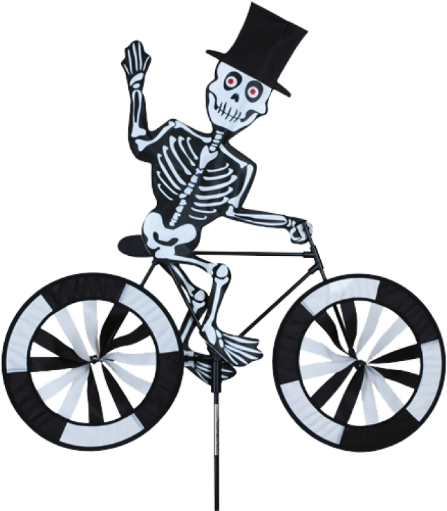 Skeleton On A Bicycle Spinner - Premier Kites &amp; Designs Skeleton On Bicycle (728x728)