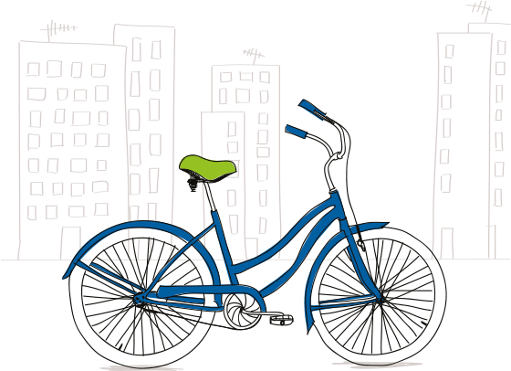 City Bike Tours - City Bike Shower Curtain (560x480)