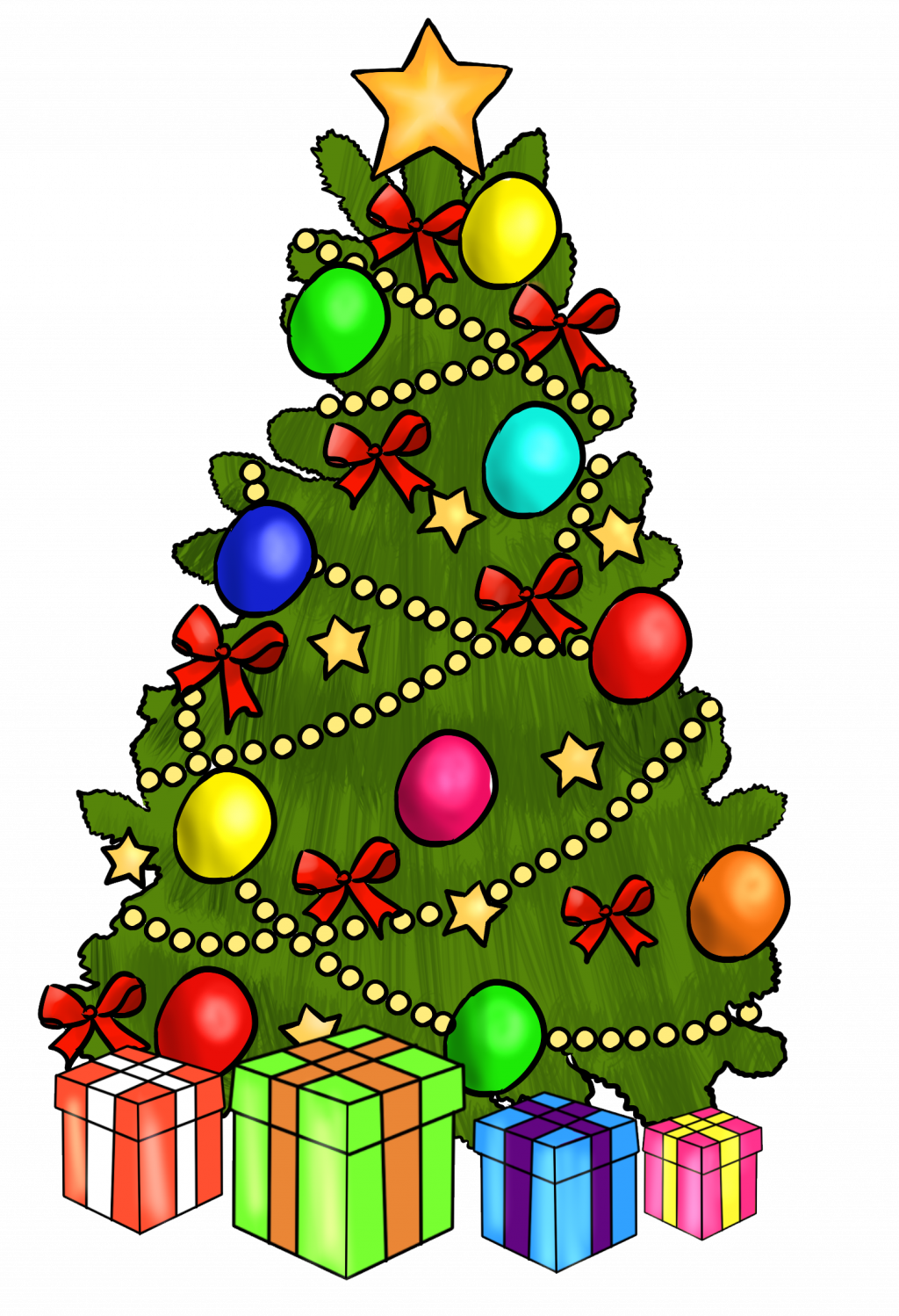 Christmas - Christmas Tree Clipart Free (1024x1498)