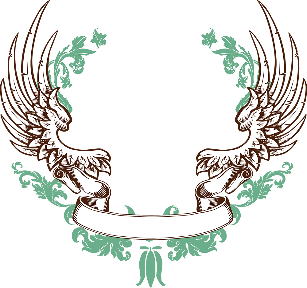 Ribbon Banner Wing - Basket Wings C Round Ornament (1000x937)