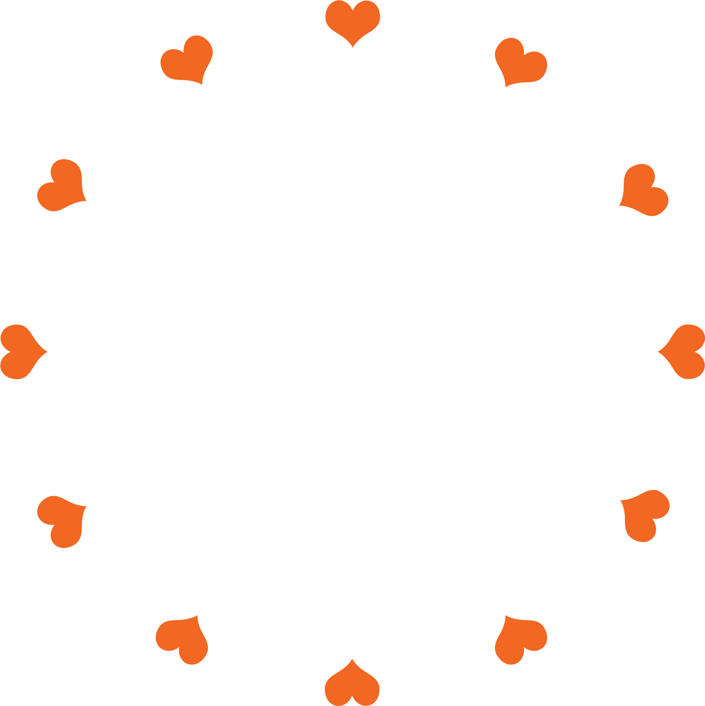 Clock Face Hearts Orange - Clock (2700x2700)