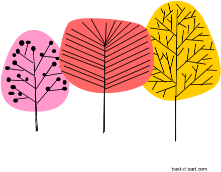 Colorful Trees Free Png Clipart - Clip Art (450x450)