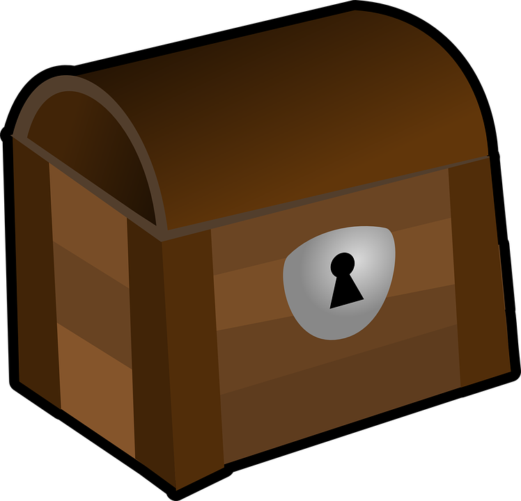 Treasure Clipart Wood Box - Cartoon Box With Lock (748x720)
