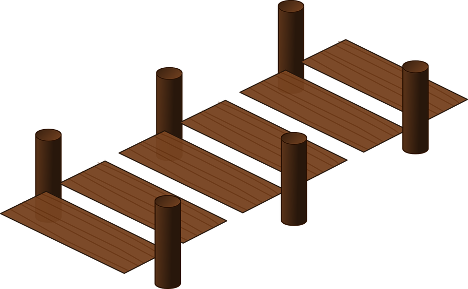 River Clipart Wooden Bridge - สะพาน การ์ตูน Png (960x593)
