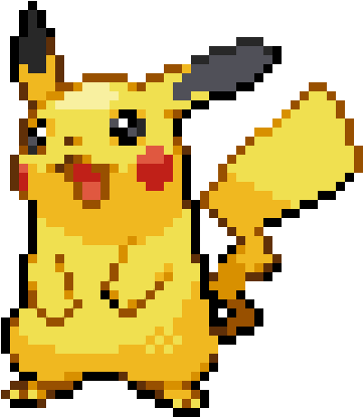 Pikachu Pokemon Pikachu Pixel Sticker Freetoedit - Pikachu Pixel Art Png (443x502)
