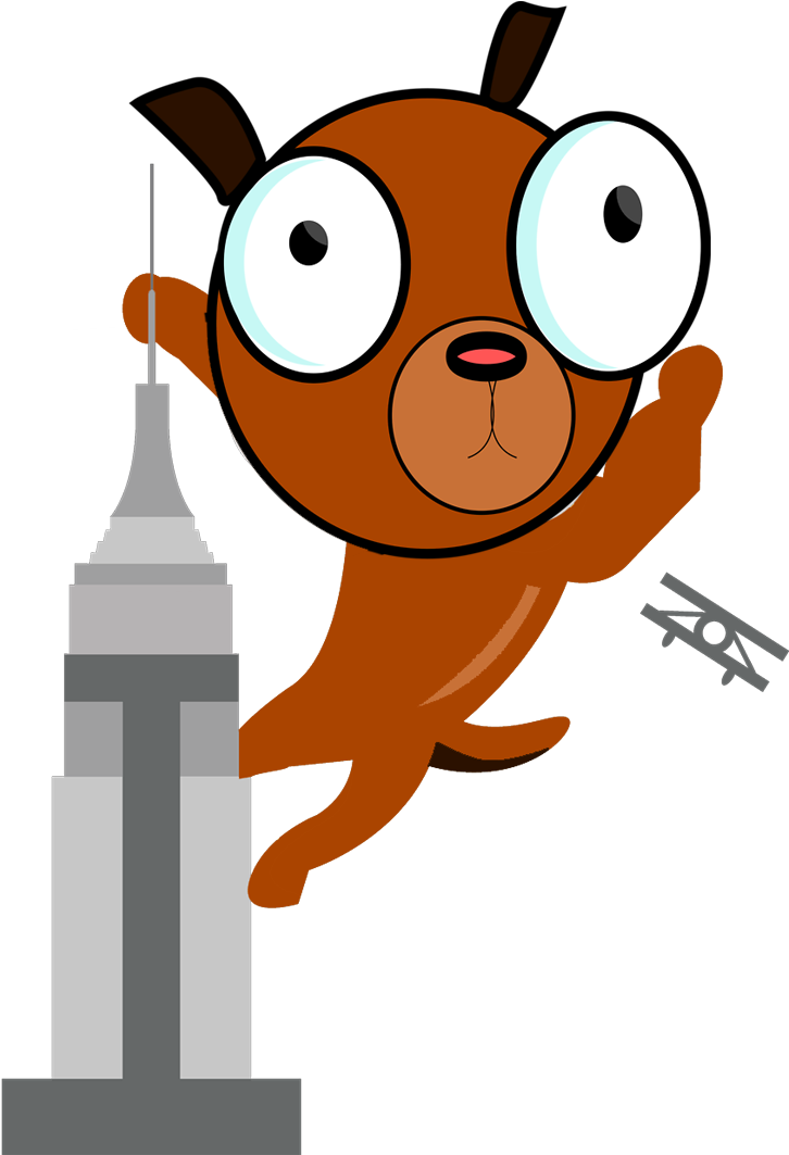 Dog Walking - Big-eyed Cartoon Dog Shower Curtain (759x1085)