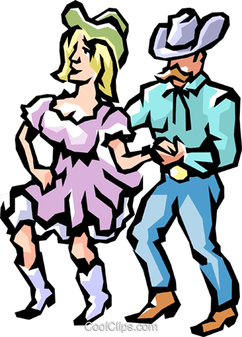 Square Dancers Royalty Free Vector Clip Art Illustration - Country A Western (345x480)