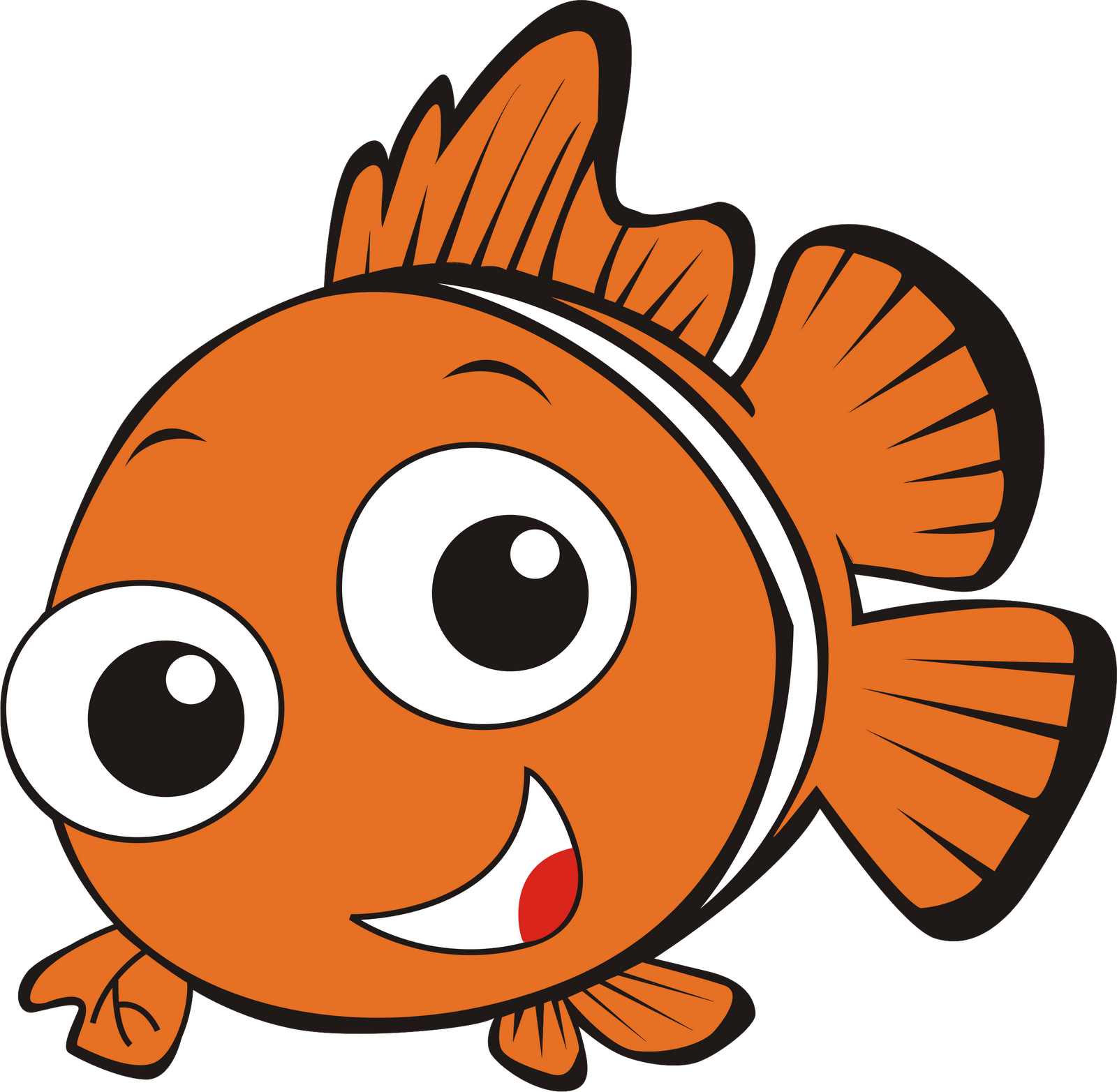 Elegant Clownfish Clipart Nemo Vector Nemo In Eps R - Animated Pictures Of Fish (1600x1565)
