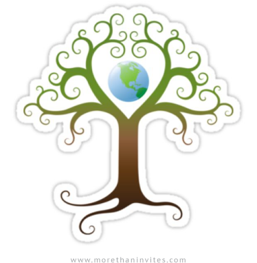 Earth Tree Sticker, Tree With Branches Surrounding - Themes On Earth Day (400x420)