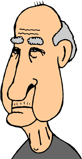 Grumpy Man Standing Clipart - Old Man Face Clip Art (335x623)