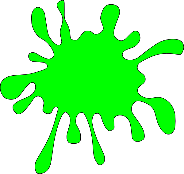 Paintball Clip Art - Green Paint Splat (600x568)