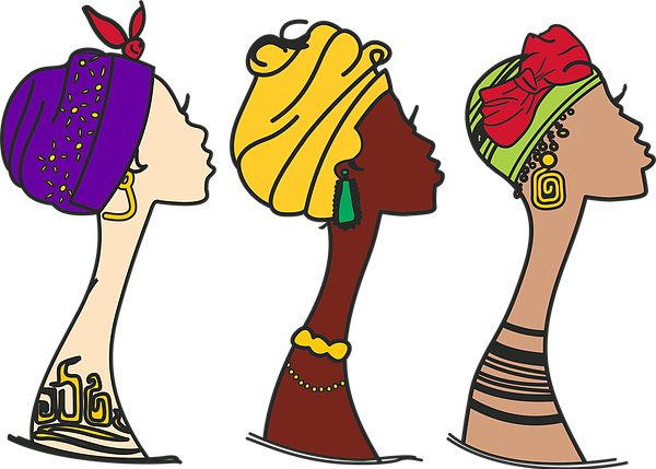 Bold Look Head Wraps And Clothing Offers You A Distinctive - Head Wrap Cartoon (600x429)