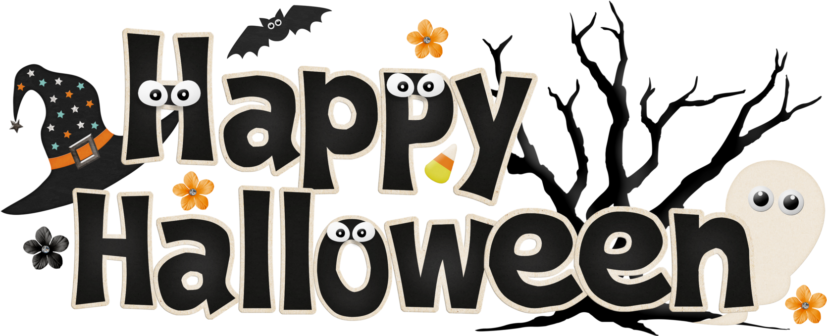 School - Happy Halloween Free Clip Art (1715x719)