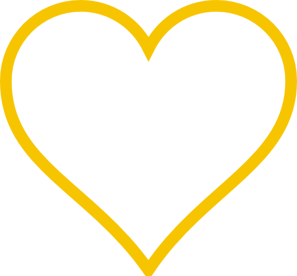 This Free Clip Arts Design Of Bright Gold Heart - Heart Clipart Black And White (600x557)
