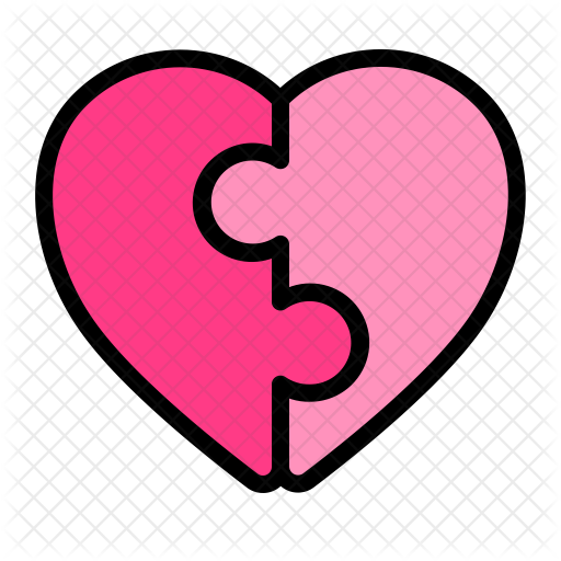 Match Heart Icon - Puzzle Love Png (512x512)