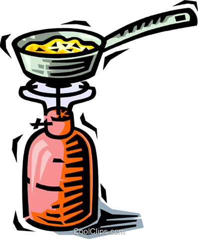 Camping Stove And Frying Royalty Free Vector Clip Art - Camp Stove Clip Art (397x480)