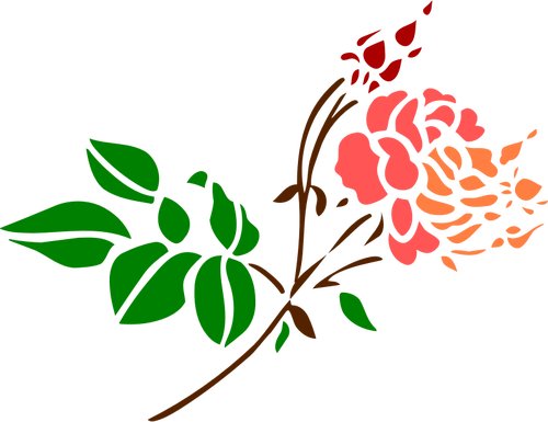 Stylized Rose In Colors - Stylized Rose In Colors (500x385)