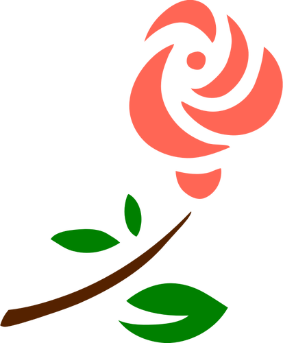 Stylized Rose Image - .png Thank You (413x500)