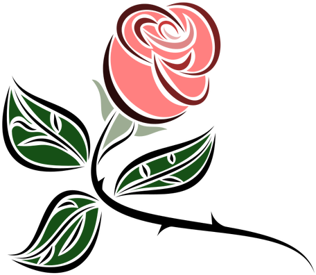 Stylized Rose Art - Stylised Rose (500x424)