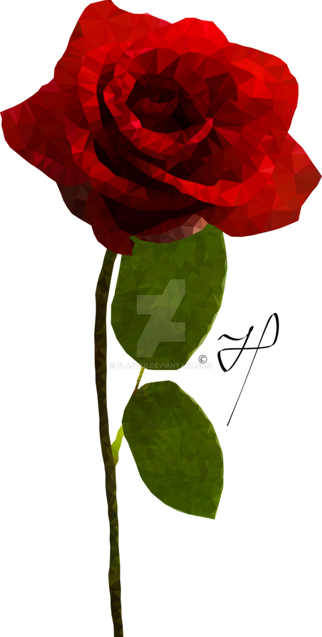 Rose Polygon Art By Slajter - Floribunda (636x1256)