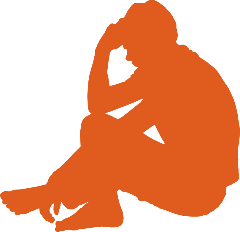 Silhouette Man Sitting On Ground (809x781)