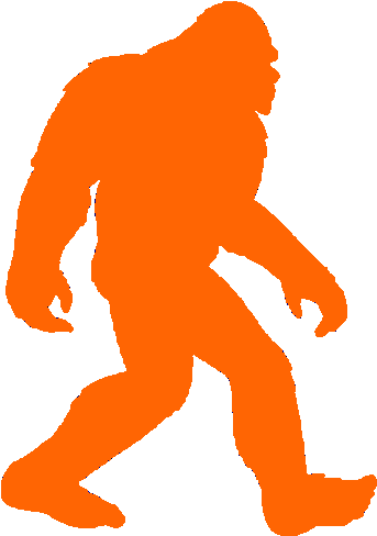 Big Foot Orange Cut Image - Bigfoot Silhouette (448x600)