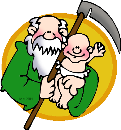 Phillip Martin, Father Time Clipart - Father Time Baby New Year (424x450)