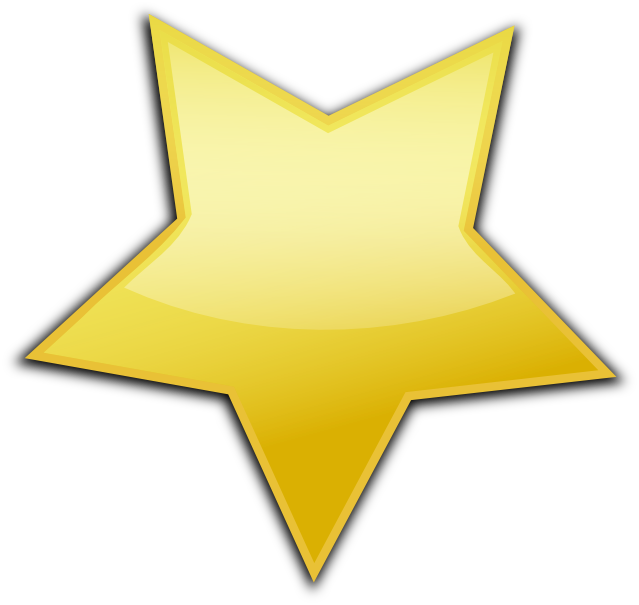 The End - - Golden Star Clipart (639x605)